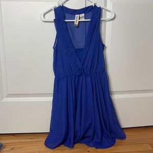 Blue dress with gold accents